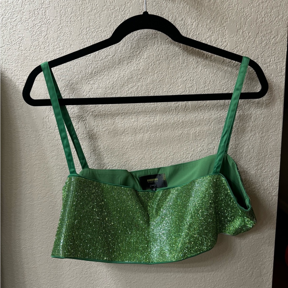 Finesse Sparky sequin Emerald green top